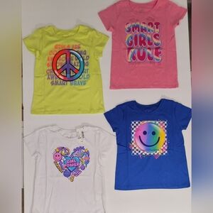 Girls Children's Place Vibrant Kids Graphic Tees 4pc Set Size 4 NWT